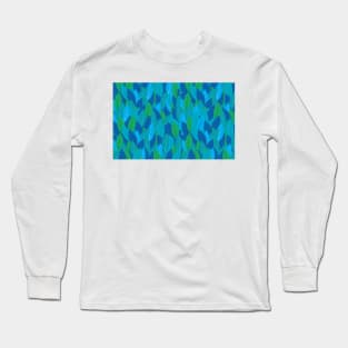 Blue and green leaves pattern Long Sleeve T-Shirt